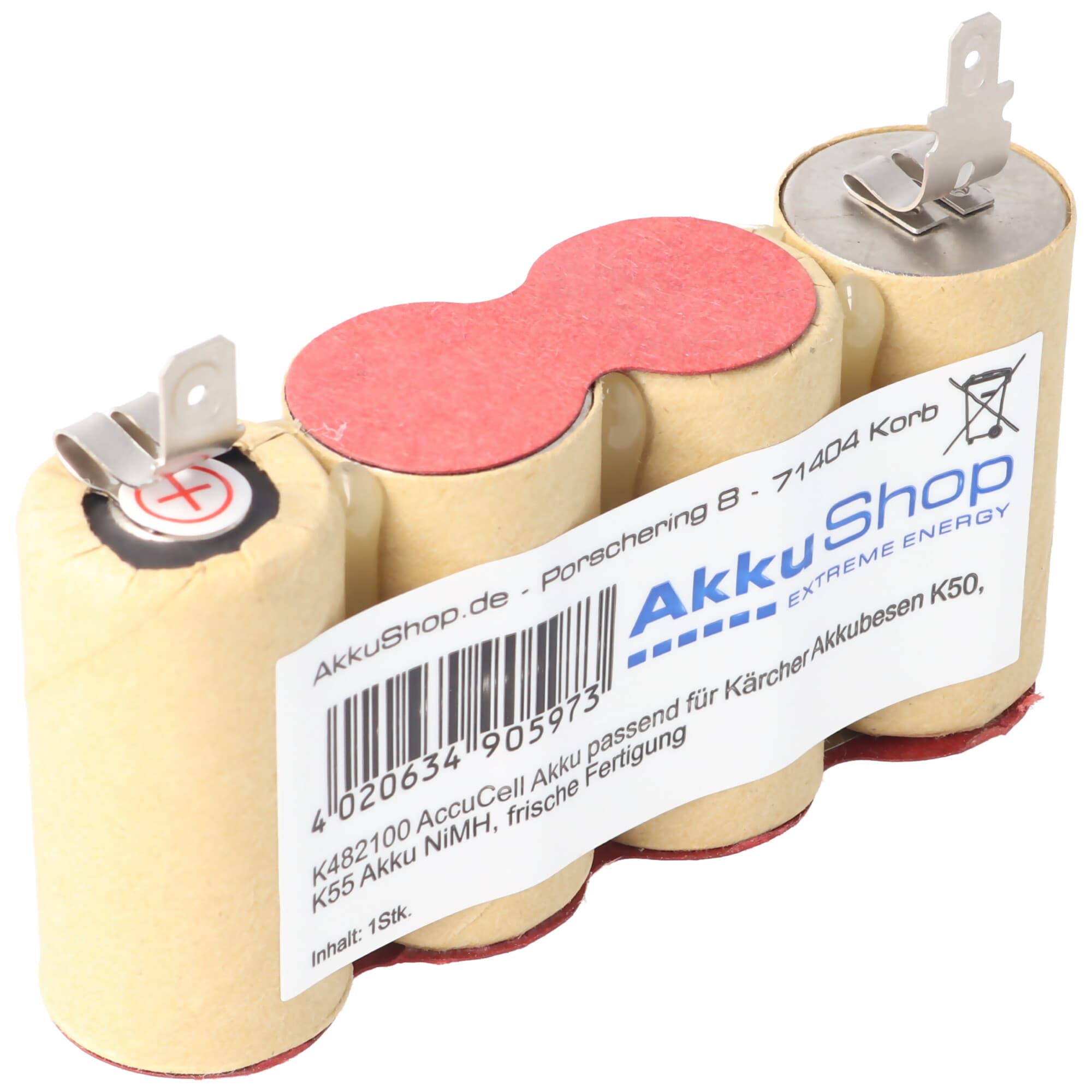 AccuCell batterie convient pour Kärcher Battery K50, K55 NiMH batterie, production récente