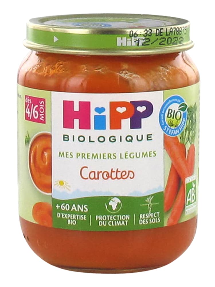 Hipp Carottes Pots 125 g Dès 4/6 Mois