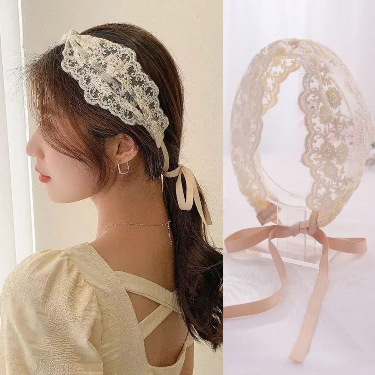 1 Bandeau En Dentelle Pour Fille Pour Le Printemps/été, Adapté Aux Vacances