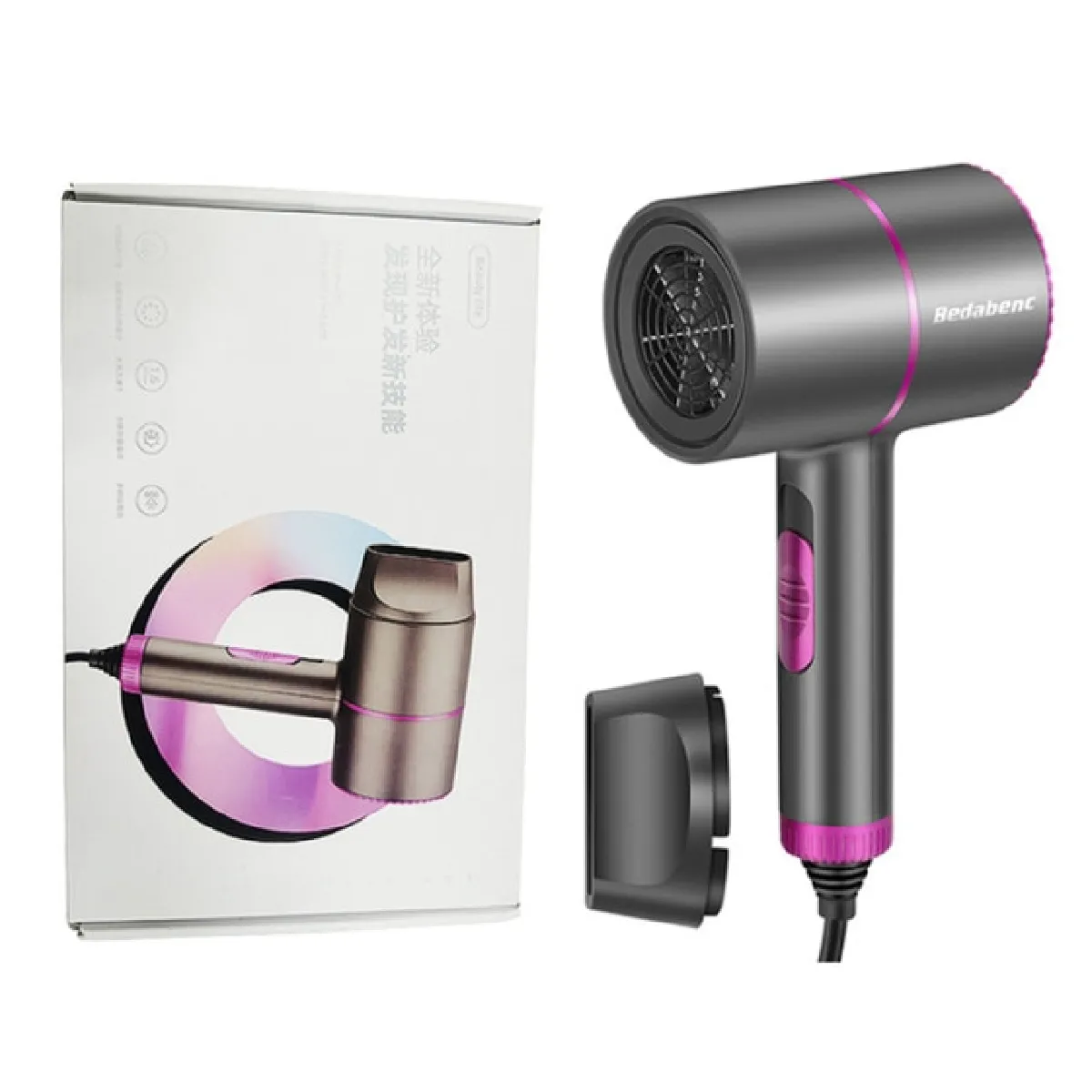 Sèche-cheveux professionnel ionique - Gris