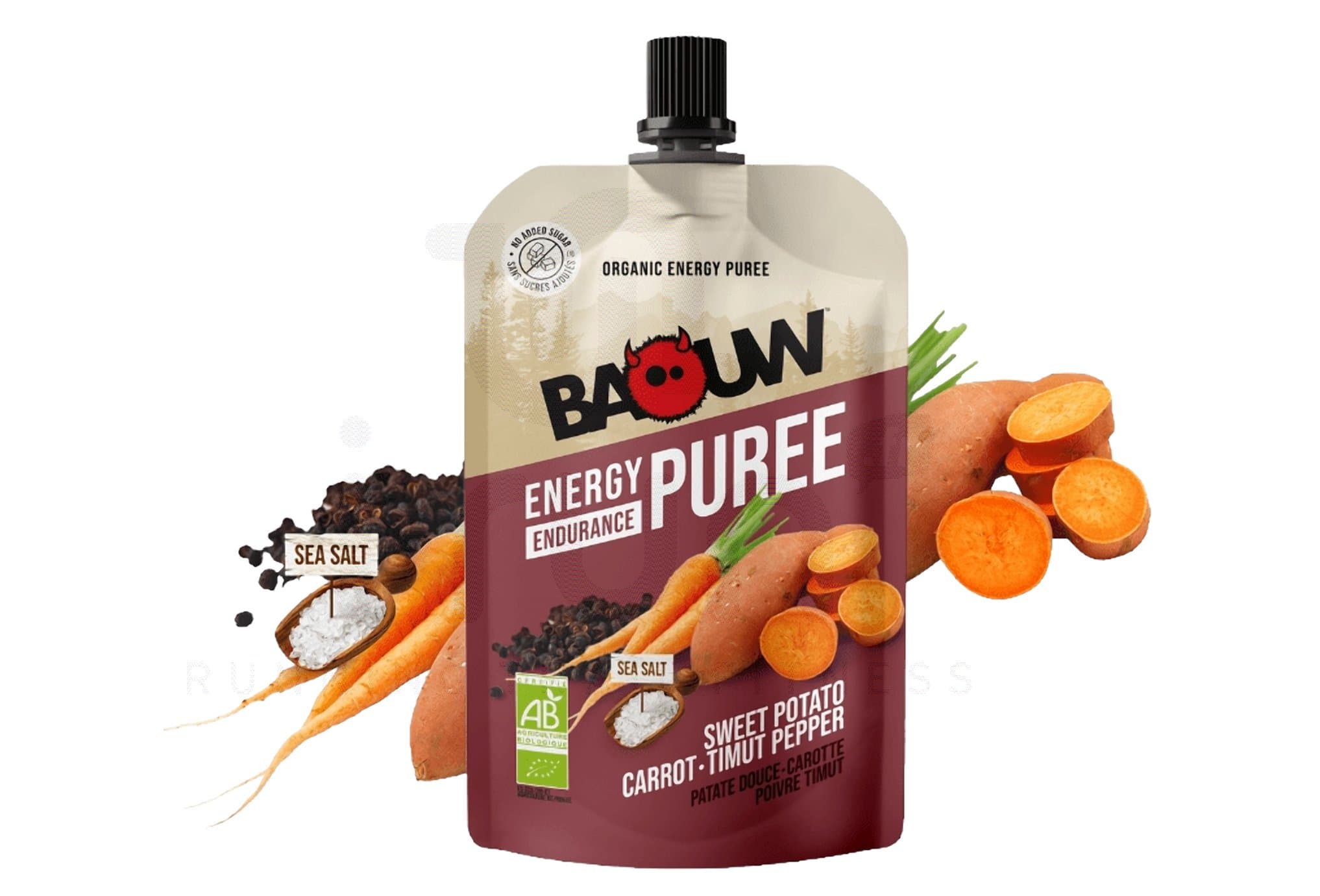 Baouw Purée nutritionnelle Bio - Patate douce - Carotte - Poivre Timut