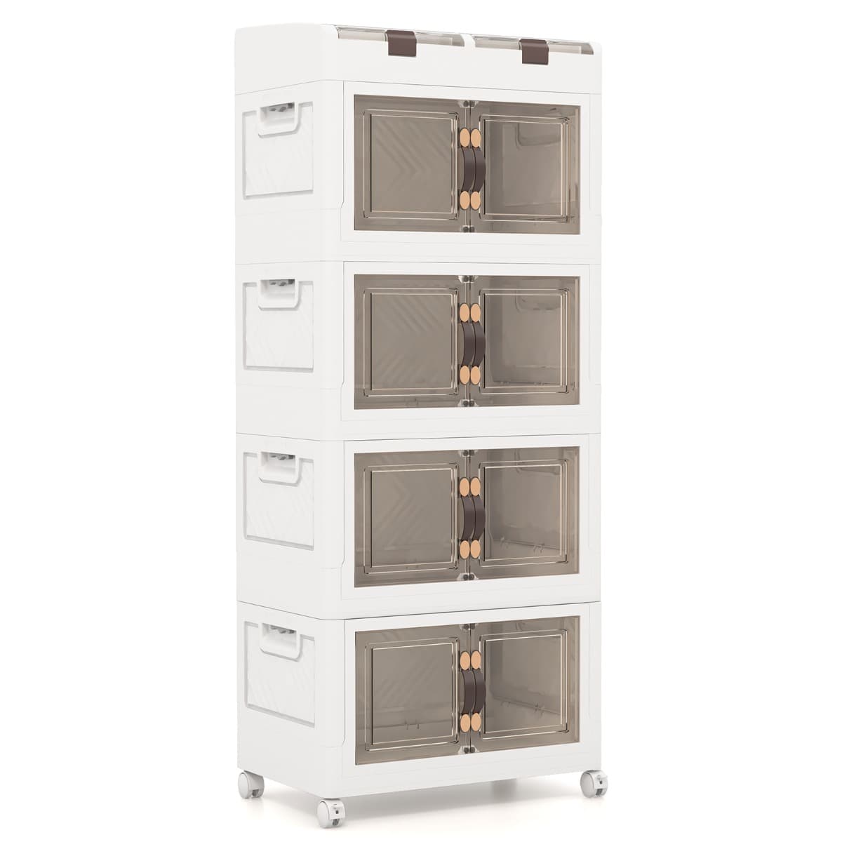 Bacs de Rangement Pliables de 210L avec Couvercles Lot de 4 Conteneurs de Rangement Empilables en Pl